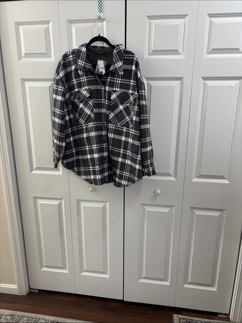 Lane Bryant Black and White Plaid Jacket